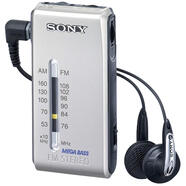 索尼Sony/ srf-s84絕版AM FM兩波段袖珍式便攜手調收音機經(jīng)典全新 銀色