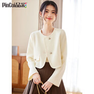 品彩（PinCai）短外套女職場(chǎng)穿搭純色短款簡(jiǎn)約小香風(fēng)外套時(shí)尚氣質(zhì)上衣 P13KF3476