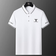 七匹狼夏季新款韓版型男短袖polo衫時(shí)尚休閑百搭純棉翻領(lǐng)T恤刺繡男裝ins E2801白色 E2801白色 M