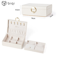 森用biqi首飾盒收納盒飾品項(xiàng)鏈耳環(huán)精致珠寶手鐲高級(jí)感大容量首飾收納 極簡(jiǎn)-新光月白(鹿纖絨)