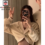AEMAPE情侶裝秋季小眾設(shè)計(jì)感韓版衛(wèi)衣連衣裙女法式一裙一衣套裝潮 女杏色上衣 XL （建議125-140斤）