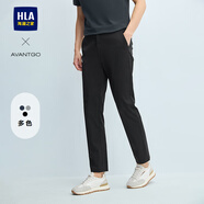 海瀾之家（HLA）休閑褲男裝25春秋季輕商務(wù)時(shí)尚系列紳士四面彈男士直筒長(cháng)褲子 HKCAW1J033A黑色64-七夕禮物 34 /175推薦72~75kg