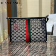 DIANXIANG植絨網(wǎng)紗鏤空化妝包時尚手提大容量簡約洗漱包媽咪收納單肩包 灰色公文包