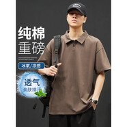 森馬全棉短袖polo衫男士2025新款夏季純棉男款上衣寬松男生翻領T恤衫 3001咖啡色 常規(guī) M