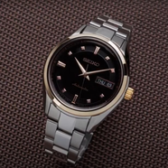 精工(SEIKO)Lukia系列自動(dòng)上鏈智慧光能雙歷防水機(jī)械女表SRP877J1 SRP892J1 銀色表帶35mm
