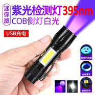 DARKNESS BEAM紫光燈手電筒紫外線(xiàn)燈熒光劑驗鈔筆板材防偽煙酒玉石檢測UV膠固化 基礎版-紫光395nm-可充電