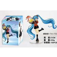 動漫初音未來手辦模型美少女拉姆蕾姆二次元桌面車載擺件新款 游戲制服初音【盒裝】