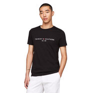 TOMMY HILFIGER 男短袖棉質(zhì)T恤 刺繡 深黑色 Large