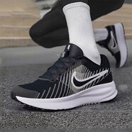 耐克（NIKE）男鞋AIR FLIGHT 89氣墊鞋春季運動(dòng)鞋AJ4兄弟款籃球鞋休閑跑步鞋 Run Defy黑色白HM9594-004 41