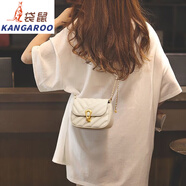 袋鼠（KANGAROO）包包2024新款包包女包鏈條包斜挎包夏輕奢2024單肩包腋下小包 白色