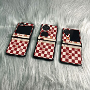 公主發(fā)財腕帶適用華為novaflip手機殼pocket2/p50小米mixflip榮耀 紅色月坑紋連體+C-223紅女孩富婆 三星Galaxy Z Flip5