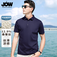 喬沃【12.9%桑蠶絲】夏季商務(wù)短袖男士高端Polo衫翻領(lǐng)休閑百搭T恤