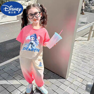 迪士尼（DISNEY）女童短袖套裝2025夏季新款哪吒衣服敖丙洋氣半袖潮流兒童兩件套 敖丙粉色套裝 90 建議身高80-90