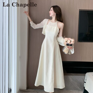拉夏貝爾（La Chapelle）兩件套裝連衣裙女裝2025夏季新款韓版顯瘦氣質開衫小個子吊帶裙子 開衫+提花連衣裙 M