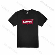 李維斯（Levi's）美版Levis短袖經(jīng)典印花logo百搭潮牌情侶T恤夏季男 黑色 S