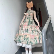 XCFREHT法式田園風無袖超仙氣質(zhì)連衣裙女學生夏季收腰顯瘦度假中長背帶裙 圖片色 收藏+關(guān)注優(yōu)先發(fā)貨 XL