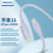 飛利浦蘋(píng)果15數(shù)據(jù)線充電線雙Type-C快充線頭iPhone15/ProMax/plus1623