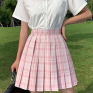 HERAGAIA川町香jk制服百褶半身格裙2025夏套裝格子正版學(xué)院風(fēng)學(xué)生校服短裙 22少女心事格裙+短袖襯衫+領(lǐng)結 M （推薦90斤-100斤）