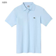鱷魚男女裝polo衫法國鱷魚·T.恤純色刺繡短袖2025款夏季翻領(lǐng)商務休閑 淺藍色 L 女38碼  100-110斤