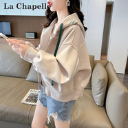 拉夏貝爾（La Chapelle）衛(wèi)衣女外套新品2025年春秋新款韓版外套連帽氣質(zhì)小個子運(yùn)動上衣服 杏色 L （建議100-120斤）