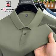 AEMAPE蘋(píng)果高端純棉短袖男夏季薄款100%純棉短袖t恤男士商務(wù)休閑POLO衫 綠色 M