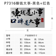 茂語(yǔ)市井風(fēng)格地攤火鍋店鋪墻面軟裝飾燒烤肉串大排檔氛圍布置餐飲標語(yǔ) P7316賺錢(qián)大事-黑色+紅色 100cm*57cm 小號
