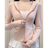 棉致夏季冰絲薄款防曬衣女2025新款連帽開衫防曬服修身緊身短外套上衣 454粉色【高品質(zhì)21.5】 M 80-100斤