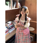 S.SOFEA廣州十三行大碼女裝法式學(xué)院風(fēng)甜美連衣裙夏季假兩件吊帶裙胖寬松 圖片色 3XL