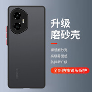 暴走適用榮耀300手機殼 榮耀300保護套 硅膠直邊撞色半透鏡頭全包防摔磨砂硬殼 幻夜黑