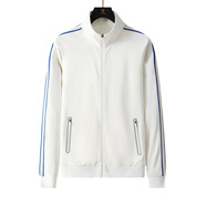 誠品運動(dòng)服男女同款春秋情侶健身跑步開(kāi)衫外套班服套裝定制印logo上衣 【男女同款】白色/單上衣 XS