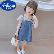 迪士尼（Disney）女童連衣裙夏裝兒童牛仔裙小童碎花公主裙年夏季新款寶寶裙子 碎花 90