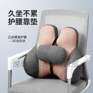 日本JT辦公室腰突護腰靠墊椅子孕婦久坐不累座椅護腰護脊背靠枕 頂腰護脊款—櫻花粉