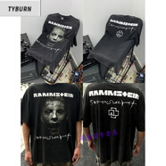 TYBURN新款vintage美式潮流高街復(fù)古重磅水洗做舊歐美寬松vtg短袖t恤男 新款德國(guó)戰(zhàn)車人像 （如圖所得） S 碼（寬松版 130斤左右穿） 身高170-17