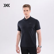 XBIONIC銀河星云羊毛輕量半拉鏈短袖Polo衫男T恤商務(wù)休閑運動(dòng)夏季新品 暗夜黑 L