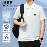 JEEP SPIRIT短袖POLO衫男冰絲速干短袖男夏季寬松運動(dòng)休閑t恤男 白色2XL