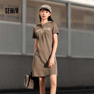 森馬（Semir）【連衣裙合輯】夏天女法式慵懶風(fēng)裙子復(fù)古學(xué)院風(fēng)針織裙雪紡碎花裙 L款運(yùn)動風(fēng)連帽短裙-咖色調(diào)00355 L