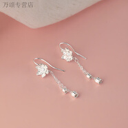 KZD999純銀足銀蓮花流蘇耳環(huán)2025新鈴蘭耳墜女耳鉤銀耳飾 蓮花流蘇耳環(huán) 通體純銀同