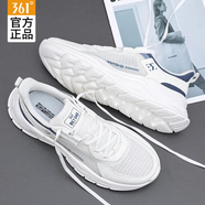 361°男鞋運動(dòng)鞋子男秋季新款輕便減震361度跑步鞋戶(hù)外休閑鞋旅游鞋 羽毛白/懷舊藍-16 40