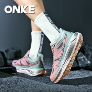 ONKE跑步鞋男輕便透氣減震防滑耐磨網(wǎng)面女鞋超輕情侶運(yùn)動鞋 法拉粉 39