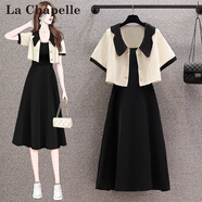 拉夏貝爾（La Chapelle）短袖雪紡連衣裙女裝2025年夏季新款時(shí)尚中長(zhǎng)款法式小個(gè)子夏天裙子 套裝 L