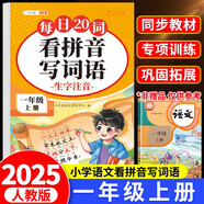 斗半匠 看拼音寫詞語 一年級(jí)上冊(cè)每日20詞拼音拼讀訓(xùn)練 小學(xué)語文拼音生字詞同步專項(xiàng)訓(xùn)練人教版每日一練