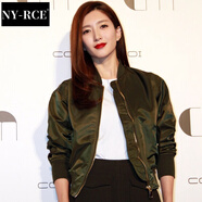 NY-RCE棒球服飛行員夾克外套女寬松2025秋季新款韓國短款加棉工裝冬季 軍綠色 常規(guī) M 96-105斤