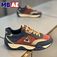MBAE品牌輕奢男鞋2025秋冬季新款皮面厚底阿甘鞋男百搭運動(dòng)休閑鞋子男 紅藍色 -高端男鞋 43 -皮鞋碼,偏大