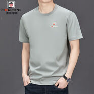 AEMAPE美國蘋(píng)果男士夏季2025新款圓領(lǐng)短袖t恤休閑寬松男裝純色半袖上衣 AEMAPE/2025霧灰 L (170) 適合115-130斤左右