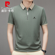 皮爾卡丹（pierre cardin）短袖T恤夏季男士商務(wù)中青年翻領(lǐng)polo衫百搭舒適親膚 淺綠 M