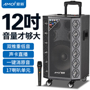 夏新（Amoi）廣場(chǎng)舞音響戶外K歌拉桿移動(dòng)藍(lán)牙音箱直播家用12英寸三分頻低音炮擴(kuò)音器帶麥克風(fēng) 12吋四分頻17喇叭(單無線話筒)