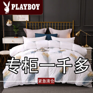 花花公子（PLAYBOY）羽絲絨被子冬季五星級酒店春秋被6斤單雙人10斤冬被加厚保暖被褥 白羽毛 180X220cm【10斤冬被】