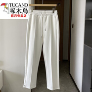 啄木鳥(niǎo)（TUCANO）韓國直筒運動(dòng)長(cháng)褲男白色休閑長(cháng)褲闊腿褲春秋季衛.褲英倫時(shí)尚百搭 白色 S