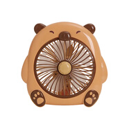 中煒電風(fēng)扇家用卡通臺扇小型迷你可愛(ài)兒童小風(fēng)扇學(xué)生宿舍床上臺式辦公室桌面寢室臥室兒童插電渦輪扇 卡皮巴拉