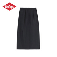 Lee Cooper/李庫珀 半身裙女2025夏季新款百搭純色潮流休閑長裙子女 經典黑 M